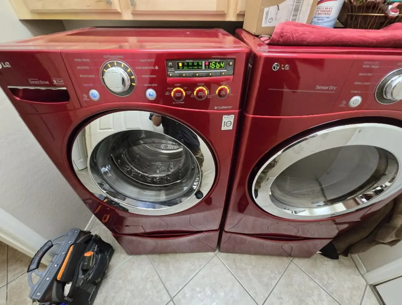 A front-loading washing machine and tumble dryer