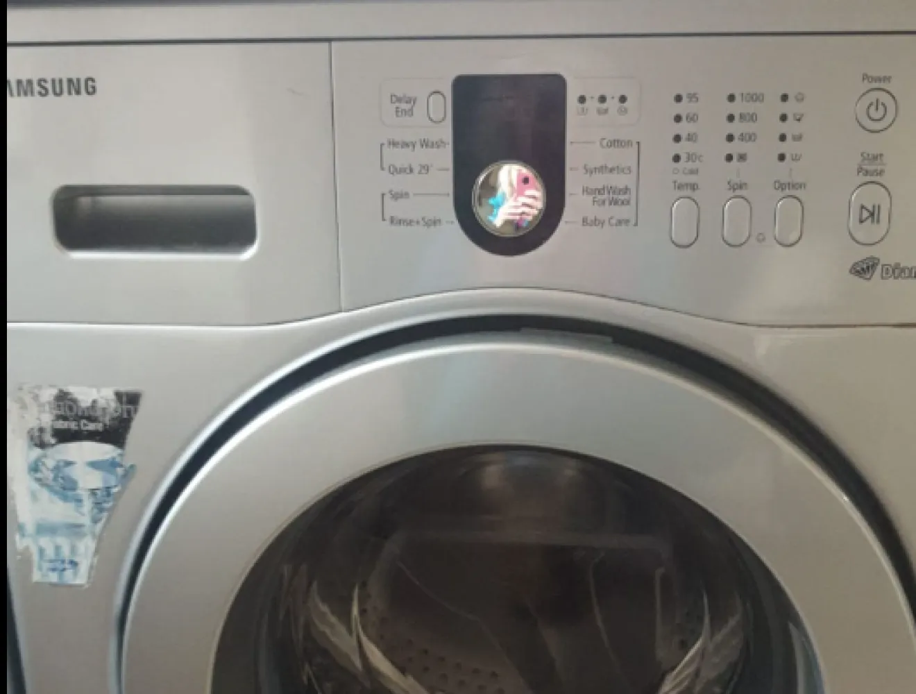 Samsung front-loader washing machine before repair